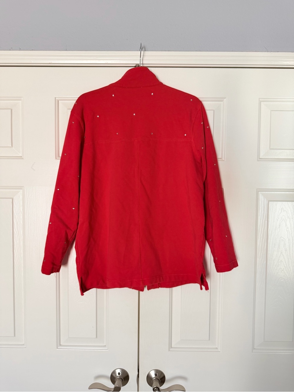 Vintage Quacker Factory Red Rhinestone Zip-Front Jacket - Picture 8 of 10
